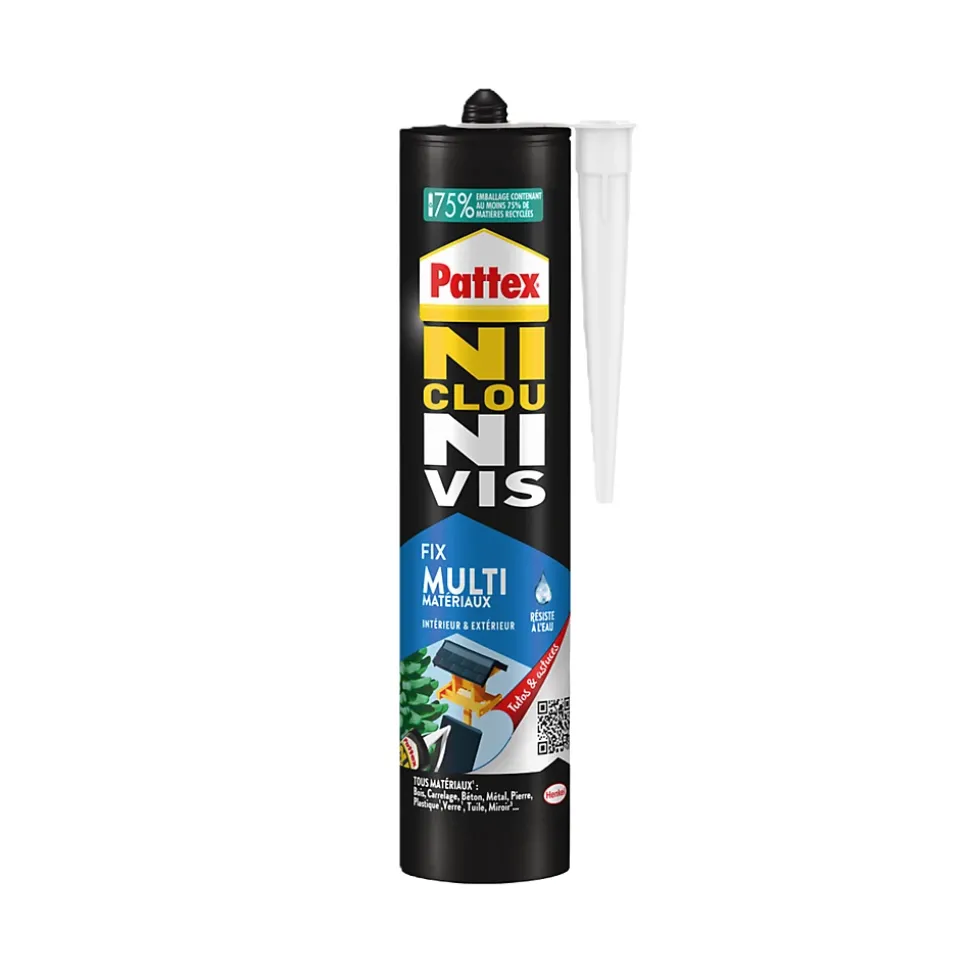 Colle de fixation Pattex Ni clou ni vis tous matériaux 450g