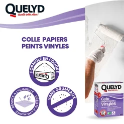 Colle en poudre - adaptée pour tout papiers peints vinyles - surface de couverture 32 m² - Quelyd 30601637