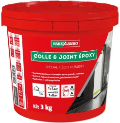 Colle et joint époxy noir spécial pièces humides 3 kg Parexlanko