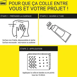 Colle mastic extra forte express UHU Poly Max blanc tube 165g