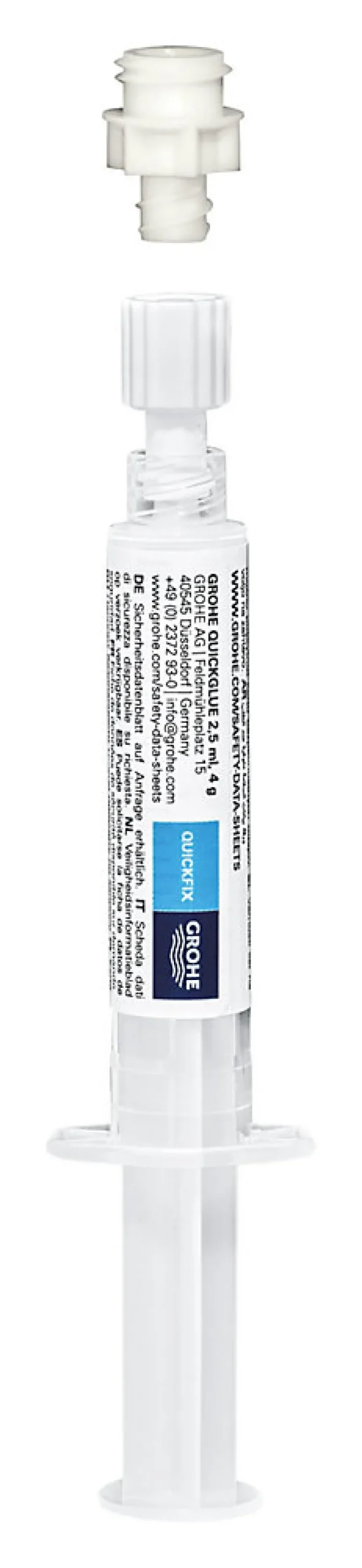 Colle multi-supports en seringue 25 ml pour accessoires muraux de salle de bains et WC, Grohe Quickglue