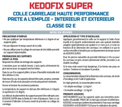 Colle pour Carrelage Haute Performance Kedofix Semin, Prêt à l'emploi, Intérieur/extérieur, seau de 5 kg