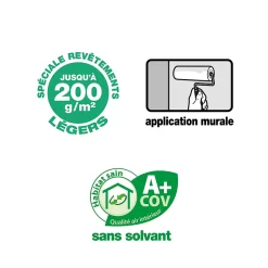 Colle pour revêtements lisses de rénovations légers (jusqu'à 200g/m²) Quelyd pâte 10kg