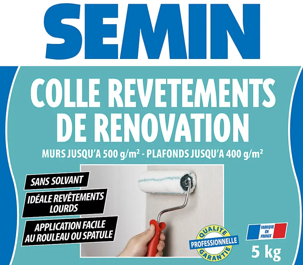 Colle Revêtements de Rénovation Lisse en Pâte Semin, Prête à l'Emploi, Intérieur, Seau de 5 kg (Lot de 2)