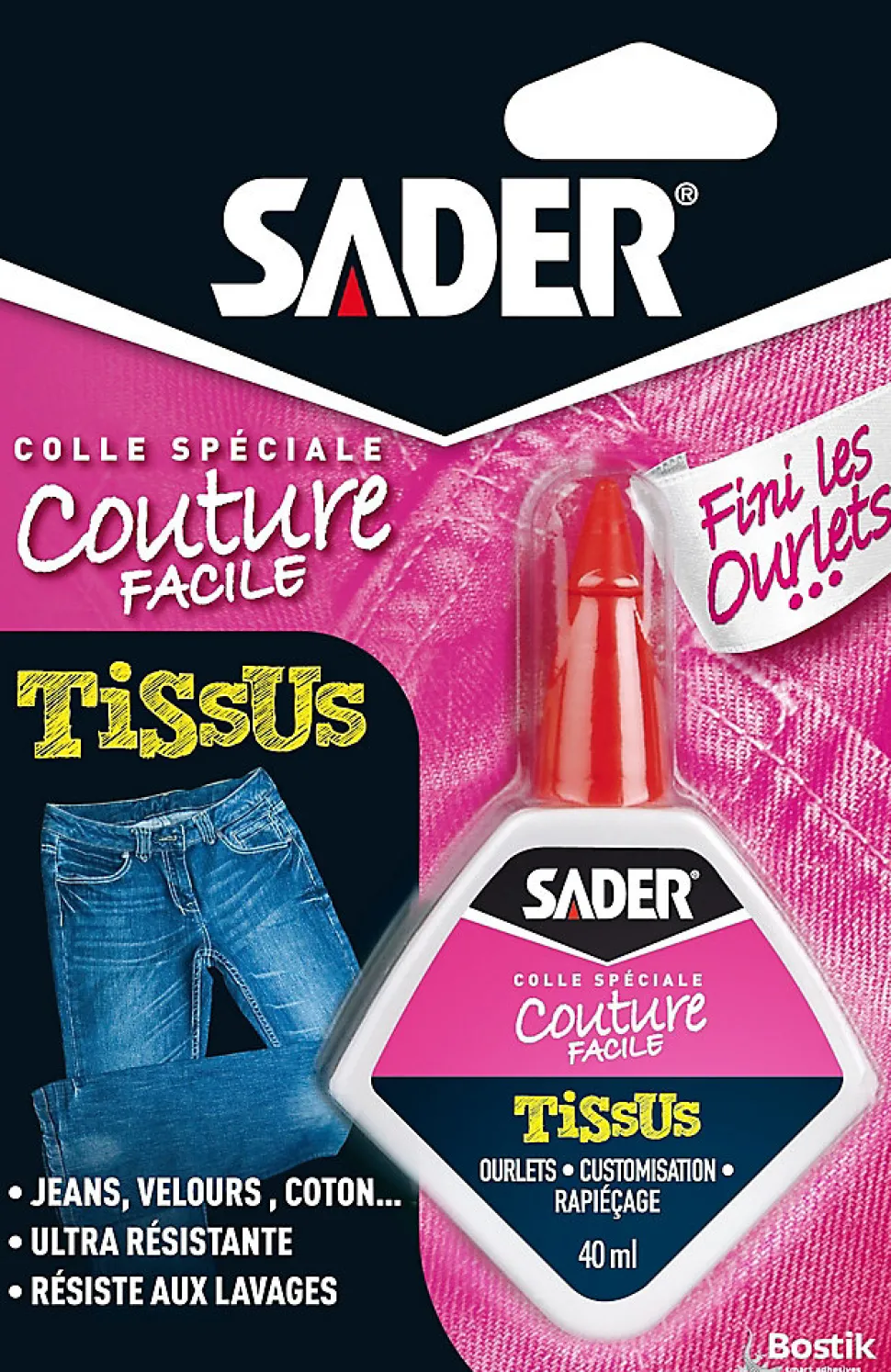 Colle Sader pour Tissus - Couture Facile Flacon 40 ml