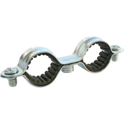 Collier de fixation double isophonique pour tube Ø18 mm, lot de 2
