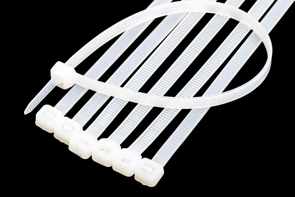 Colliers de fixation en nylon. Blancs. 2,5x100 - 100pces