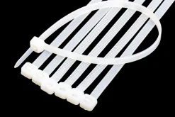 Colliers de fixation en nylon. Blancs. 4,8x300 - 100pces