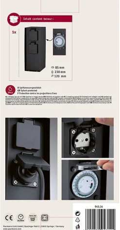 Colonne de prises Rio Horloge de programmation IP44 Anthracite