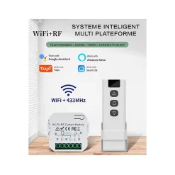 Commutateur SomLife de volet et rideau Wifi Rf Tuya Smart Life Module pour volet roulant 433 mhz