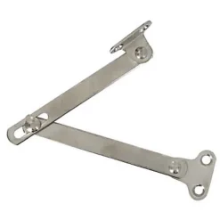 2 Compas coulisseaux avec arrêt droite/gauche acier nickelé L. 150 mm x l.10 mm