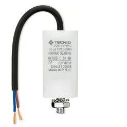 Condensateur de démarrage pour moteurs électriques, 450V, capacité : 35 microfarad, avec câble de 15cm