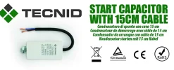 Condensateur de démarrage pour moteurs électriques, 450V, capacité : 40 microfarad, avec câble de 15cm