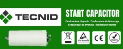Condensateur de démarrage pour moteurs électriques, 450V, capacité : 4 microfarad, 4 broches / M8