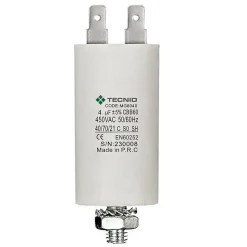 Condensateur de démarrage pour moteurs électriques, 450V, capacité : 4 microfarad, 4 broches / M8