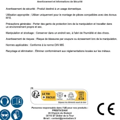 4 Coques de 50 Ecrous Freins Indésserrables M6 mm - DIN 985 - Inox A2 - D-Work