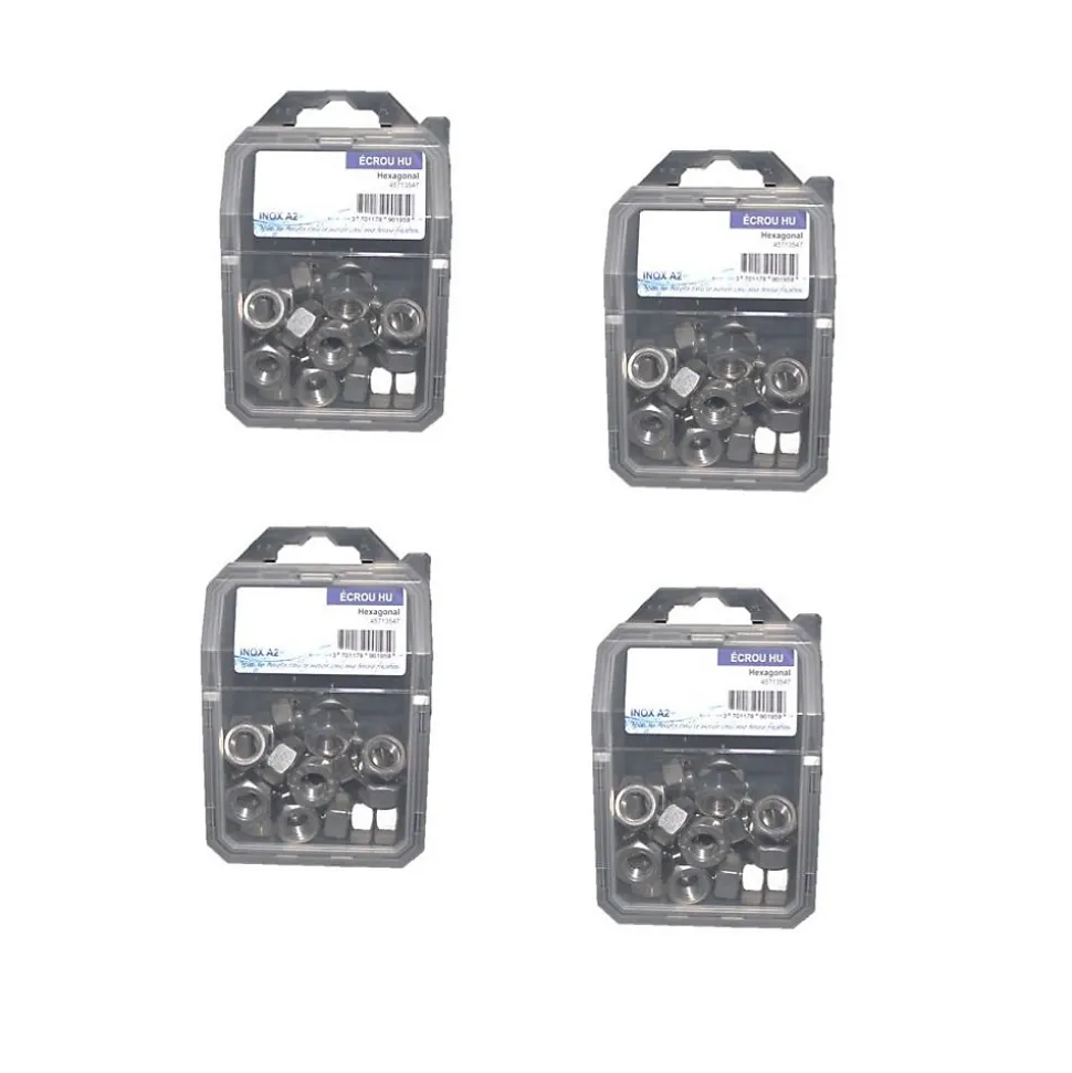 4 Coques de 10 Ecrous HU M16 mm - DIN 934 - Inox A2 - D-Work