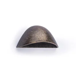 Coquille en Zamak avec finition en cuir vieilli, dimensions: 60x30x26mm et inserts: 32mm-