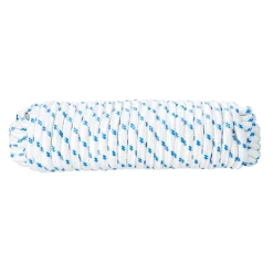 Corde tressée en polypropylène blanche et bleue DIALL ø10mm, 15 m