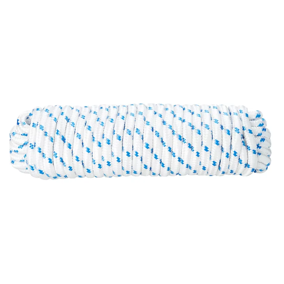 Corde tressée en polypropylène blanche et bleue DIALL ø10mm, 15 m