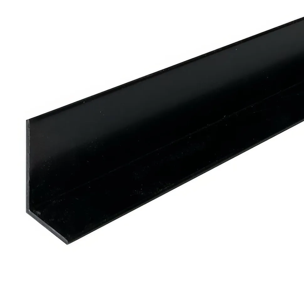 Cornière en alu 15mm x25mm x1.3mm, lg 1950mm (Laqué noir mat)
