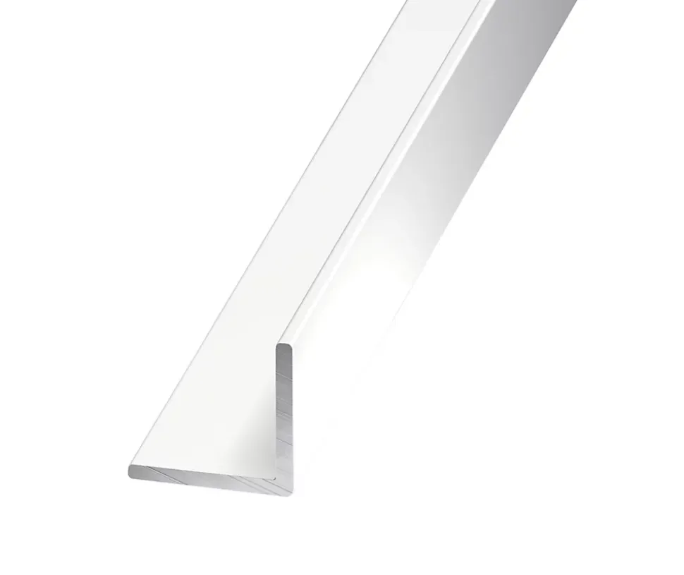 Cornière égale aluminium laqué blanc 20 x 20 mm, 1 m