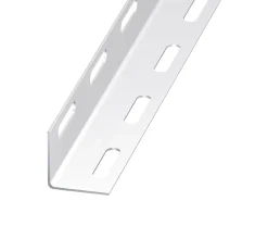 Cornière perforée acier époxy blanc 38 x 38 mm, 2 m