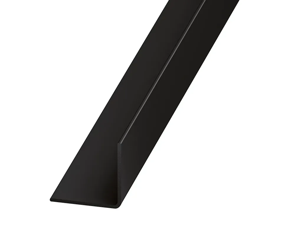 Cornière PVC noir brillant 20 x 20 mm, 2,5 m