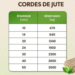 Creative Deco 10m Corde de Jute Epaisseur 14mm - Personnalisation Possible Tous les 5m - Corde Solide - Fibres Naturelles