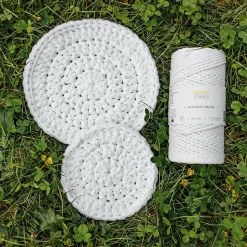 Creative Deco 6mm x 100m Corde Macramé Fil de Coton Blanc - +/- 0,5 mm Épaisseur - Ficelle de 37 Plis - Cordelette Naturel