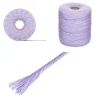 Creative Deco 3mm x 200m Corde Macramé Violet Pastel - Fil de Coton et Polyester +/- 0.5 mm Épaisseur - 30 Plis - Ficelle Naturel