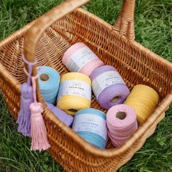Creative Deco 3mm x 200m Corde Macramé Violet Pastel - Fil de Coton et Polyester +/- 0.5 mm Épaisseur - 30 Plis - Ficelle Naturel