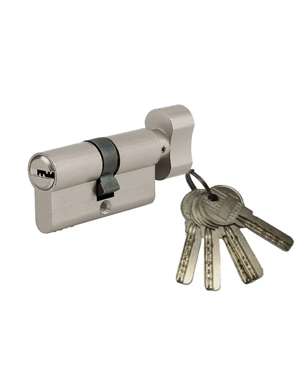 Cylindre de serrure à bouton 5G, 35Bx35mm, nickel, anti-arrachement, 5 clés - SP