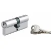 Cylindre de serrure double entrée Ecopro, 40x40mm, aluminium, anti-arrachement, 3 clés, nickel - SP