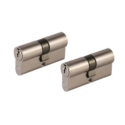 Cylindre laiton nickel satiné Smith & Locke 30 x 30 mm, lot de 2
