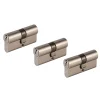 Cylindre laiton nickel satiné Smith & Locke 30 x 30 mm, lot de 3