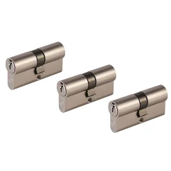 Cylindre laiton nickel satiné Smith & Locke 30 x 30 mm, lot de 3