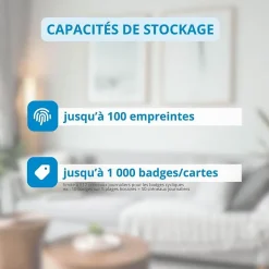 Cylindre électronique de serrure connecté locky-10 bio à empreinte digitale et badge rfid mifare