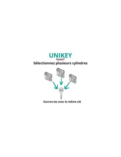 Demi cylindre de serrure Transit 1 UNIKEY (achetez-en plusieurs, ouvrez avec la même clé), 40x10mm, 5 clés, nickelé - THIRARD