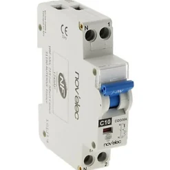 Disjoncteur 10A Nov'Elec Resi9 230 V 2 pôles