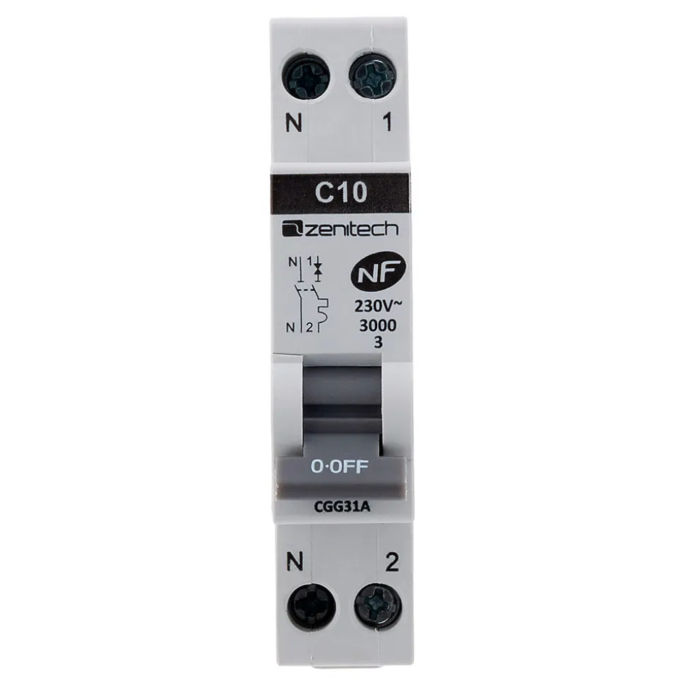 Disjoncteur 10A PH/N - NF - Zenitech