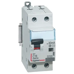 411002 Disjoncteur Différentiel 16a - 30ma - Type Ac - 1p+n - 2 Modules - Neutre à Droite - Auxiliarisable - Legrand