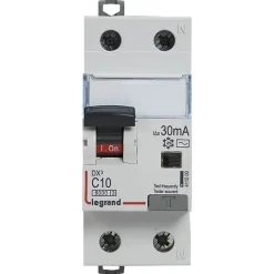 411000 Disjoncteur Différentiel 10a - 30ma - Type Ac - 1p+n - 2 Modules - Neutre à Droite - Auxiliarisable - Legrand
