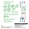 Disjoncteur embrochable courbe C phase + neutre 20A Schneider Electric Resi9 XE