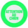 Disque de signalisation Attention au chien, polystyrène rigide adhésif, diamètre 180mm - THIRARD