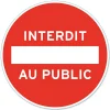 Disque de signalisation "Interdit au public" Ø28