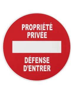 Disque de signalisation Propriété privée, polystyrène rigide adhésif, diamètre 180mm - THIRARD