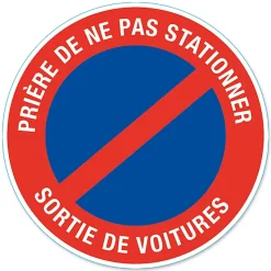 Disque de signalisation "Sortie de voiture"