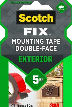 Double face extérieur 3M 19 mm x 1.5 m noir, 5 kg
