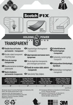 Double face intérieur Scotch Extrême 19 mm x 1.5 m transparent, 7 kg